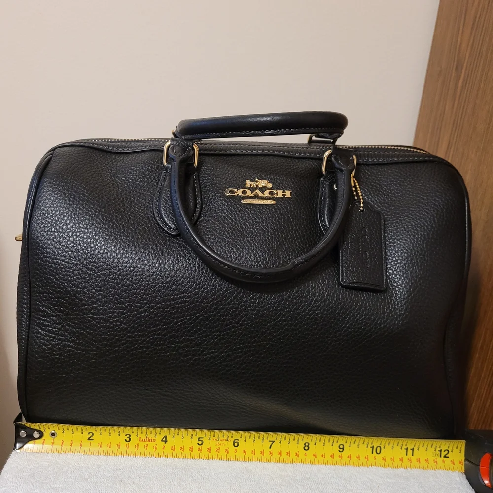 Coach Rowan Large Satchel Bag Black CV960 Black/Gold - Picture 11 of 14